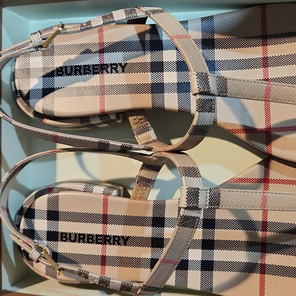 Burberry Emily Checked Slingback Sandals - Picture 2 of 6